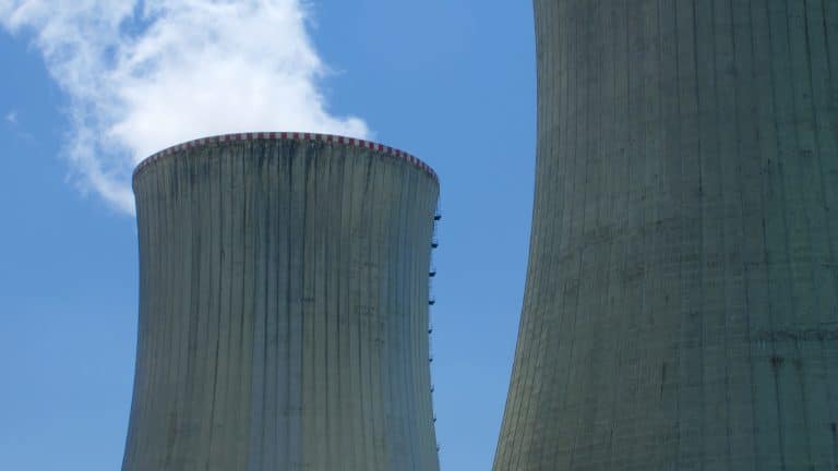 nuclear plant from ground view